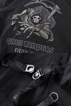 Y2K Grunge Techwear Bomber Jacket - 90S Retro Summer Outfit, Gothic Y2K Fashion