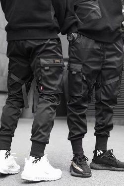Y2K Grunge Techwear Cargo Pants - 90S Retro Summer Outfit, Y2K Club & Party Fashion
