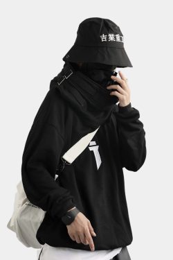 Y2K Grunge Techwear Hoodie - 90S Retro, Gothic, Pastel Goth, Y2K Club & Party Outfits