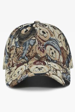 Y2K Grunge Teddy Bear Baseball Cap - Retro 90S Fashion, Summer Y2K Outfits, Pastel Goth Style