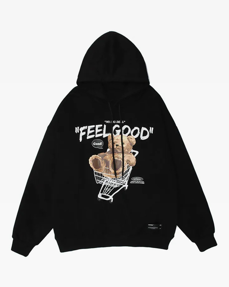 Y2K Grunge Teddy Bear Hoodie - Retro 90S Fashion, Summer Y2K Outfits, Pastel Goth Style Y2K Grunge Teddy Bear Hoodie - Retro 90S Fashion, Summer Y2K Outfits, Pastel Goth Style