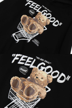 Y2K Grunge Teddy Bear Hoodie - Retro 90S Fashion, Summer Y2K Outfits, Pastel Goth Style