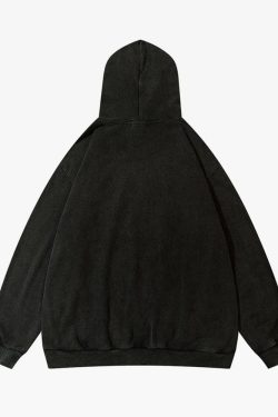 Y2K Grunge Teeth Hoodie - Retro 90S Fashion, Summer Y2K Outfits, Gothic Y2K Style