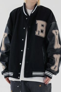 Y2K Grunge Varsity Jacket - Retro 90S Fashion, Summer Outfits, And Club Party Style