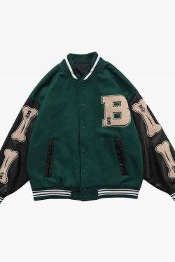 Y2K Grunge Varsity Jacket - Retro 90S Fashion, Summer Outfits, And Club Party Style