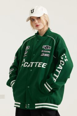 Y2K Grunge Varsity Jacket - Retro 90S Streetwear, Summer Outfits, And Party Fashion