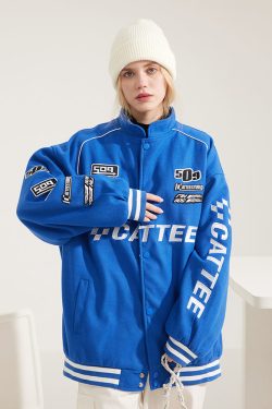 Y2K Grunge Varsity Jacket - Retro 90S Streetwear, Summer Outfits, And Party Fashion