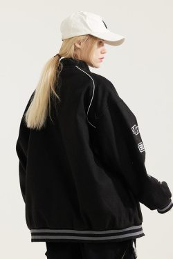 Y2K Grunge Varsity Jacket - Retro 90S Streetwear, Summer Outfits, And Party Fashion