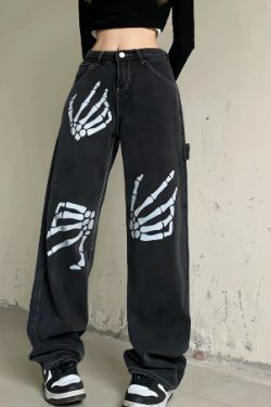 Y2K Grunge Vintage Pants - 90S Fashion, Retro Style, Y2K Summer Outfits, Gothic Y2K Vibes