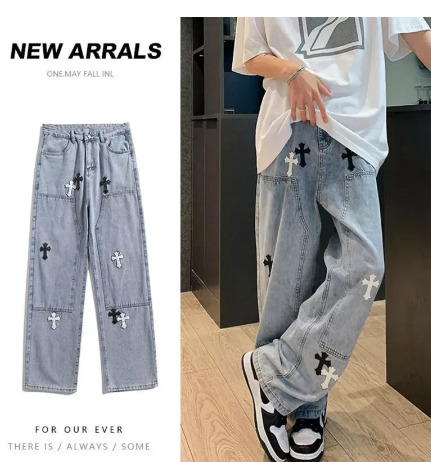 Y2K Grunge Wide Leg Denim Jeans - Retro 90S Fashion, Summer Y2K Outfits, Gothic Y2K Style