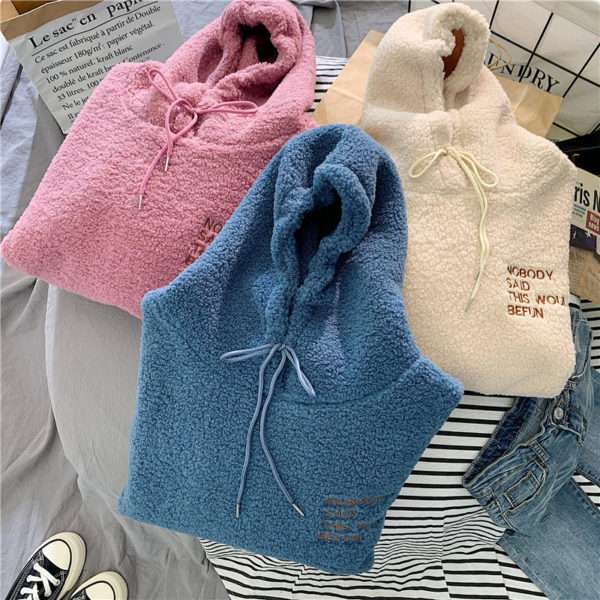 Y2K Grunge Wool Thick Hoodie - Retro 90S Fashion, Summer Outfits, And Pastel Goth Style Y2K Grunge Wool Thick Hoodie - Retro 90S Fashion, Summer Outfits, And Pastel Goth Style
