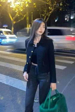 Y2K Grunge Wool Tweed Coat - Elegant Korean Chic Autumn Jacket For Women