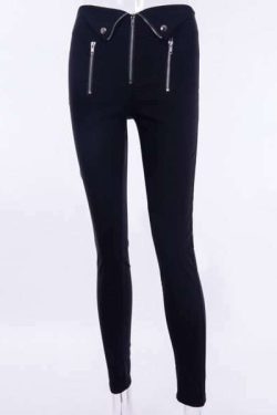 Y2K Grunge Zippered Black Pants - 90S Fashion, Retro Style, Gothic Y2K, Summer Outfits