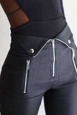 Y2K Grunge Zippered Black Pants - 90S Fashion, Retro Style, Gothic Y2K, Summer Outfits