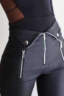 Y2K Grunge Zippered Black Pants - 90S Fashion, Retro Style, Gothic Y2K, Summer Outfits