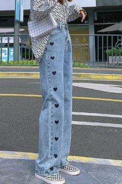 Y2K High Waist Wide Leg Denim Pants - 90S Grunge, Retro, Summer, And Party Outfits
