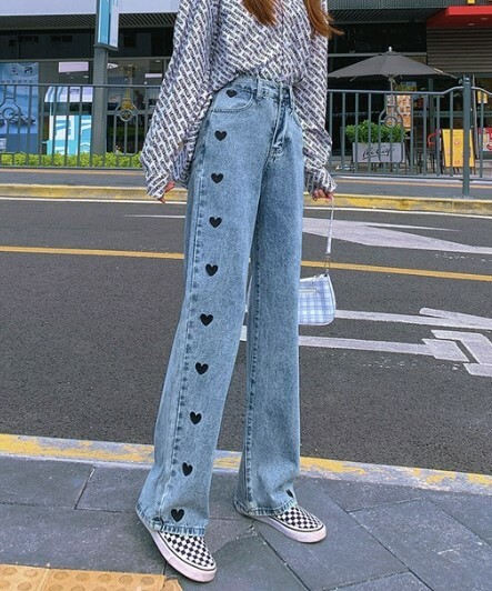 Y2K High Waist Wide Leg Denim Pants - 90S Grunge, Retro, Summer, And Party Outfits Y2K High Waist Wide Leg Denim Pants - 90S Grunge, Retro, Summer, And Party Outfits