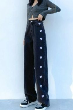 Y2K High Waist Wide Leg Denim Pants - 90S Grunge, Retro, Summer, And Party Outfits