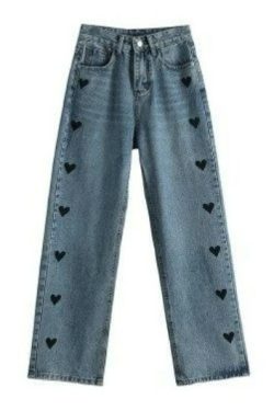 Y2K High Waist Wide Leg Denim Pants - 90S Grunge, Retro, Summer, And Party Outfits
