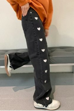 Y2K High Waist Wide Leg Denim Pants - 90S Grunge, Retro, Summer, And Party Outfits