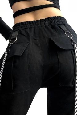 Y2K High Waisted Cargo Pants - 90S Grunge, Retro Summer Outfits, Y2K Club & Party Fashion