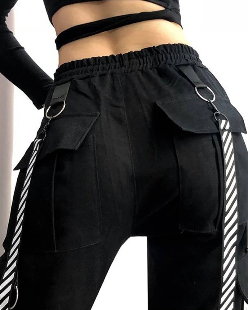 Y2K High Waisted Cargo Pants - 90S Grunge, Retro Summer Outfits, Y2K Club & Party Fashion Y2K High Waisted Cargo Pants - 90S Grunge, Retro Summer Outfits, Y2K Club & Party Fashion