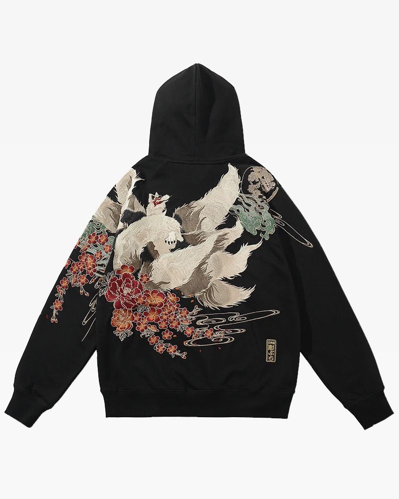 Y2K Japanese Embroidered Hoodie - Retro 90S Grunge, Summer Y2K Outfits, Pastel Goth Style