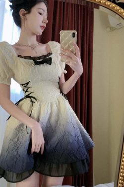 Y2K Kawaii Lolita Mini Dress - Pink Bow Princess Sweet Party A-Line Fairy Dress Spring