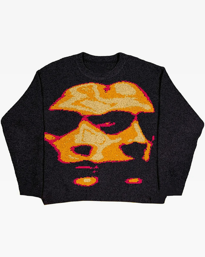 Y2K Knit Sweater - Retro 90S Grunge, Summer Outfits, Pastel Goth, Y2K Club & Party Fashion Y2K Knit Sweater - Retro 90S Grunge, Summer Outfits, Pastel Goth, Y2K Club & Party Fashion