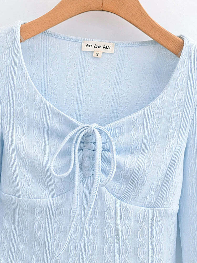 Y2K Knitted Crop Top - Retro 90S Grunge, Summer Outfits, Pastel Goth, Y2K Party Fashion