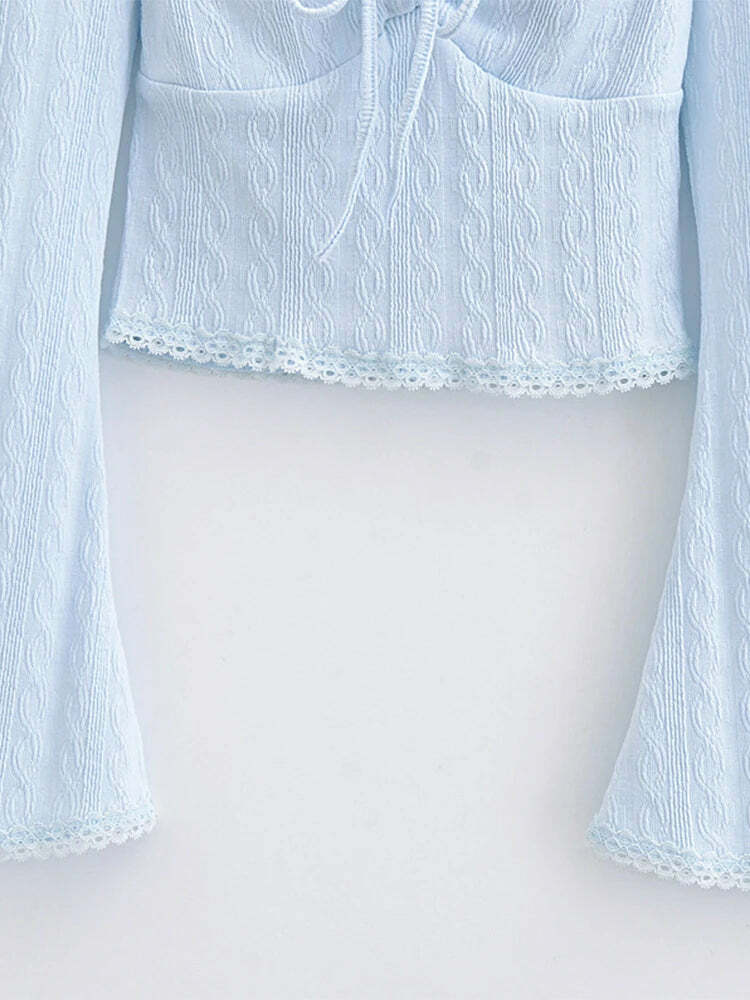 Y2K Knitted Crop Top - Retro 90S Grunge, Summer Outfits, Pastel Goth, Y2K Party Fashion