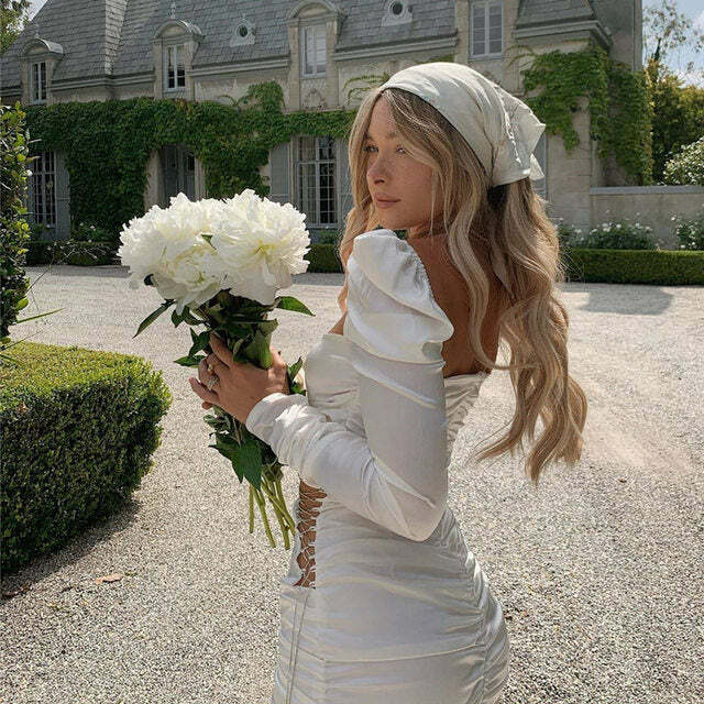 Y2K Lace-Up Mini Dress - 90S Grunge, Retro Summer Outfit, Y2K Party & Club Fashion