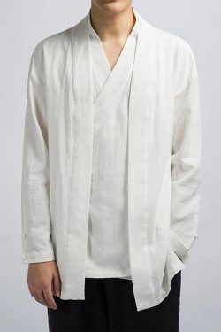 Y2K Linen Kimono Top - Retro 90S Grunge, Summer Outfits, Pastel Goth, Y2K Party Fashion