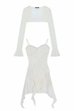 Y2K Mini Dress - Pure Color Strap, Sleeveless, Elegant, Casual, Korean Fashion Summer Party Outfit