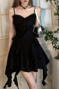 Y2K Mini Dress - Pure Color Strap, Sleeveless, Elegant, Casual, Korean Fashion Summer Party Outfit