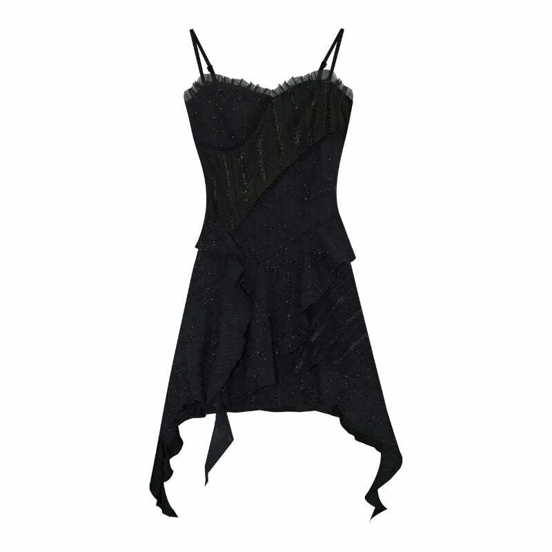 Y2K Mini Dress - Pure Color Strap, Sleeveless, Elegant, Casual, Korean Fashion Summer Party Outfit