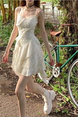 Y2K Mini Dress - Pure Color Strap, Sleeveless, Elegant, Casual, Korean Fashion Summer Party Outfit