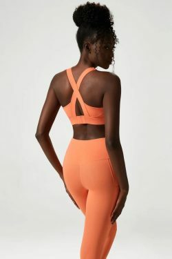 Y2K Orange Sports Bra Top - Retro 90S Grunge, Summer Y2K Outfits, Popstar & Club Fashion