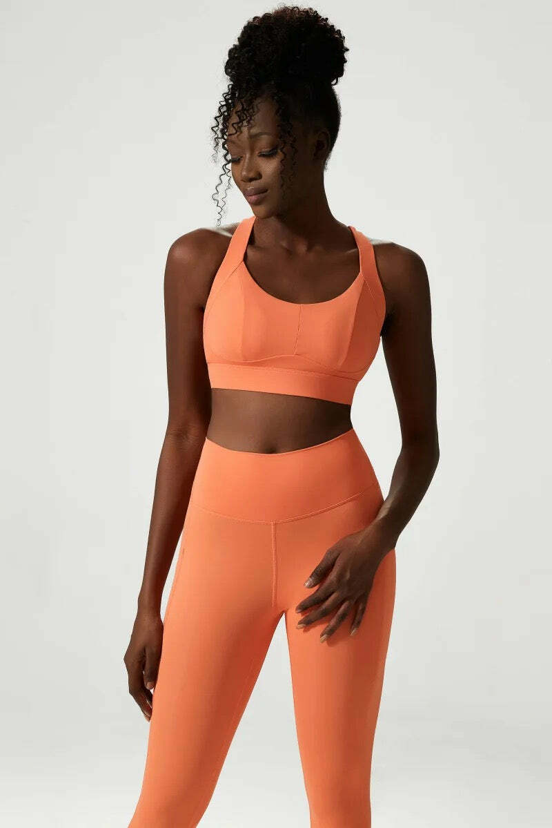 Y2K Orange Sports Bra Top - Retro 90S Grunge, Summer Y2K Outfits, Popstar & Club Fashion