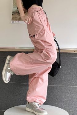 Y2K Pink Parachute Pants - 90S Grunge, Retro Summer Outfits, Y2K Club & Party Fashion