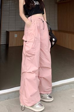 Y2K Pink Parachute Pants - 90S Grunge, Retro Summer Outfits, Y2K Club & Party Fashion