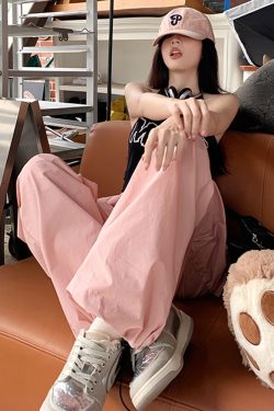Y2K Pink Parachute Pants - 90S Grunge, Retro Summer Outfits, Y2K Club & Party Fashion
