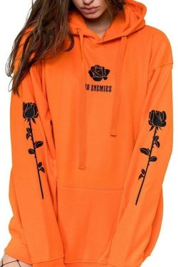 Y2K Rose Grunge Hoodie - 90S Fashion, Y2K Summer Outfits, Retro Style, Gothic Y2K, Y2
