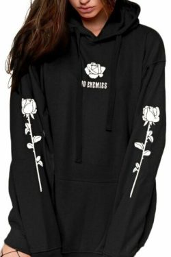 Y2K Rose Grunge Hoodie - 90S Fashion, Y2K Summer Outfits, Retro Style, Gothic Y2K, Y2