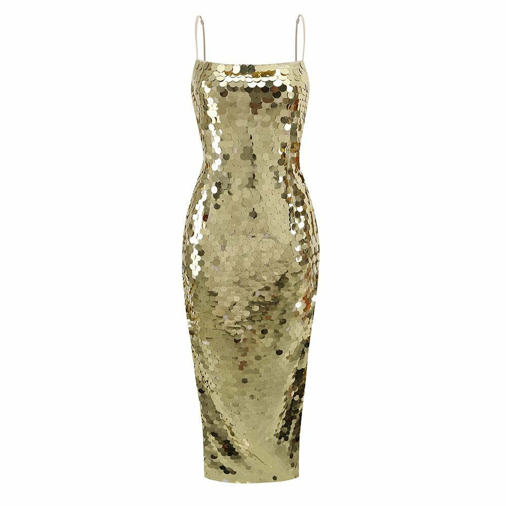 Y2K Sequin Maxi Dress - Retro 90S Grunge, Party & Club Outfits, Summer Y2K Fashion Y2K Sequin Maxi Dress - Retro 90S Grunge, Party & Club Outfits, Summer Y2K Fashion