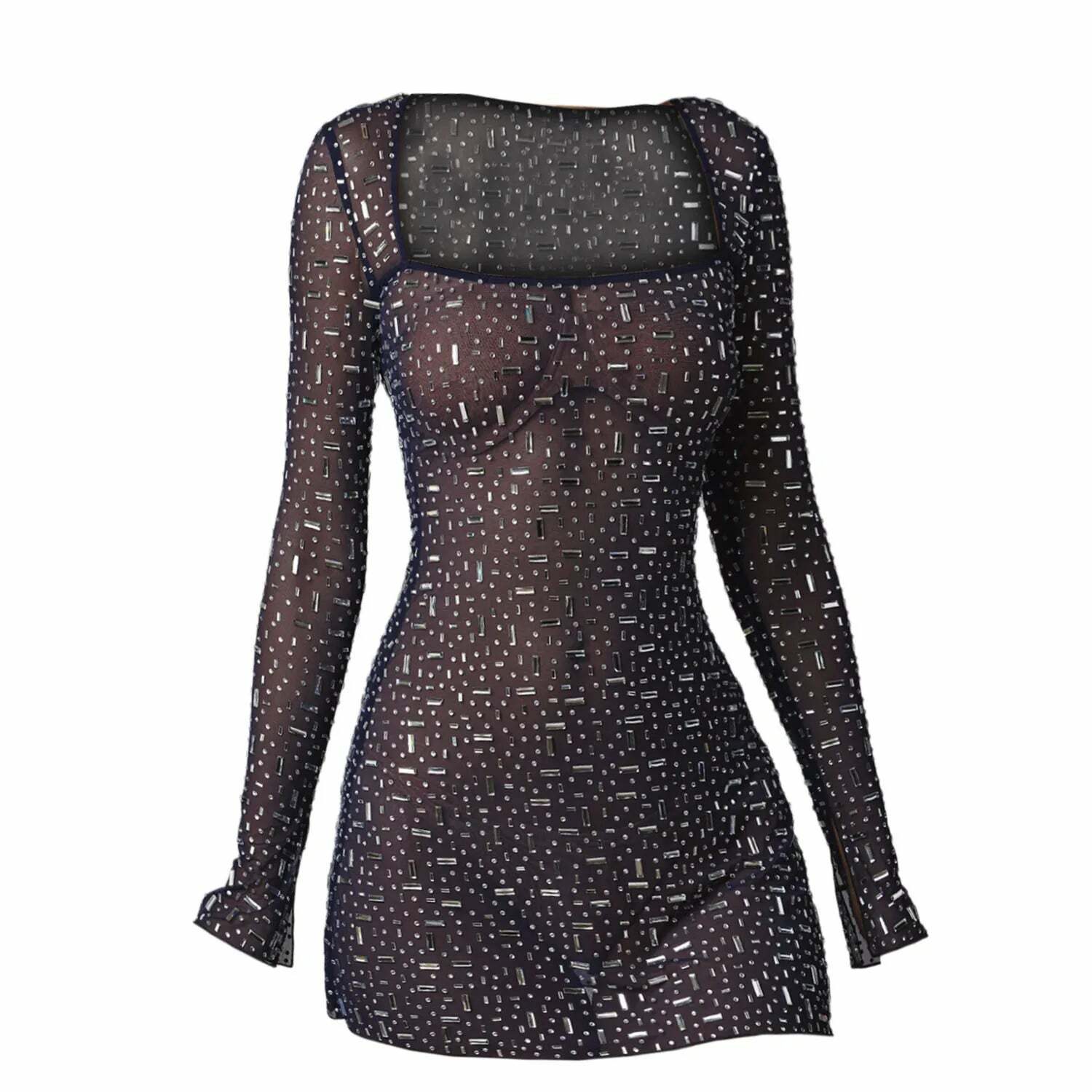Y2K Sequin Party Dress - Sexy Sheath Long Sleeve Diamond Mini Club Outfit For Women Y2K Sequin Party Dress - Sexy Sheath Long Sleeve Diamond Mini Club Outfit For Women