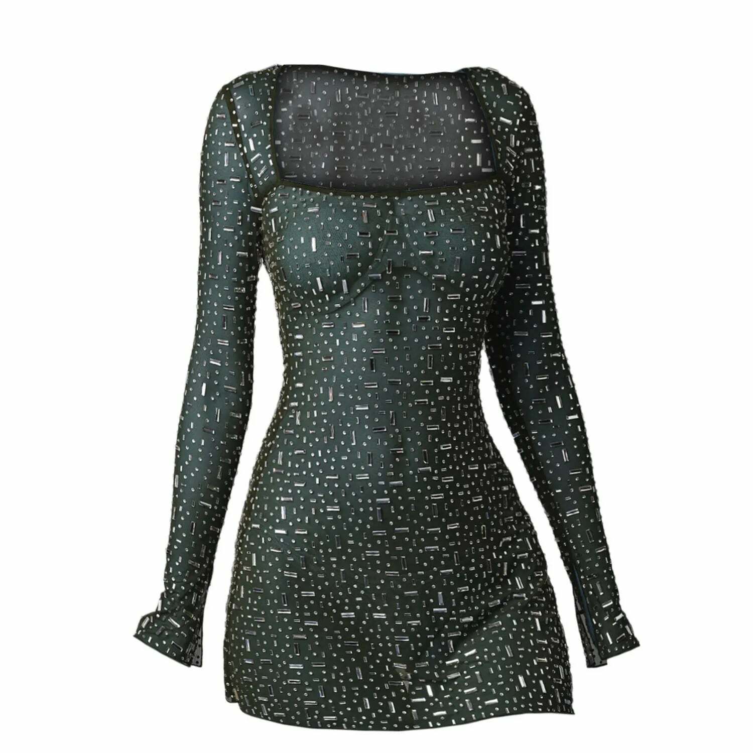 Y2K Sequin Party Dress - Sexy Sheath Long Sleeve Diamond Mini Club Outfit For Women Y2K Sequin Party Dress - Sexy Sheath Long Sleeve Diamond Mini Club Outfit For Women