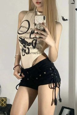 Y2K Sexy Bandage Denim Shorts - Retro 90S Grunge Harajuku Streetwear Punk Gothic Summer Fashion