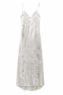 Y2K Sexy Spaghetti Straps Backless Party Dress - 90S Grunge Elegant Metal Long Evening Dress