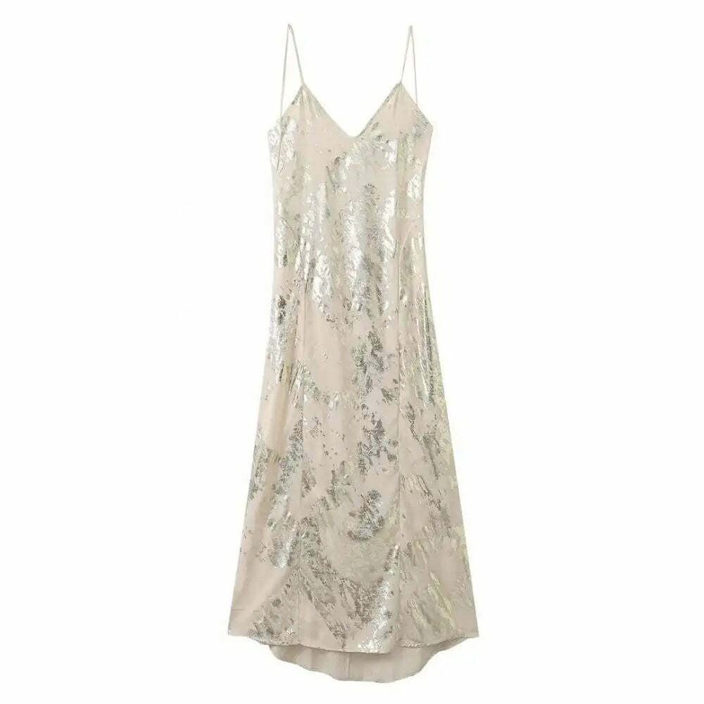 Y2K Sexy Spaghetti Straps Backless Party Dress - 90S Grunge Elegant Metal Long Evening Dress Y2K Sexy Spaghetti Straps Backless Party Dress - 90S Grunge Elegant Metal Long Evening Dress